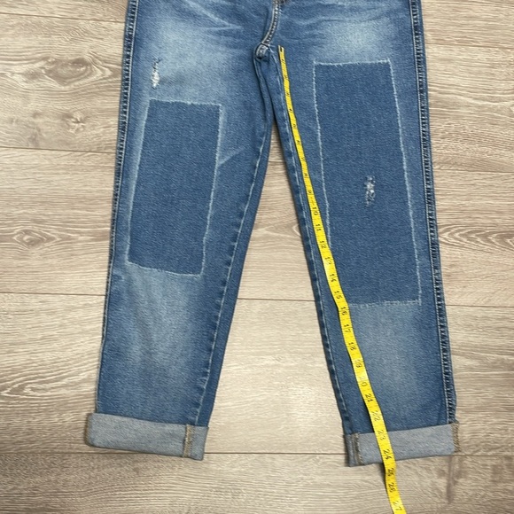 Signature by Levi Strauss Heritage Boyfriend Distressed Patch Denim Jeans 4 W27 - Picture 10 of 15